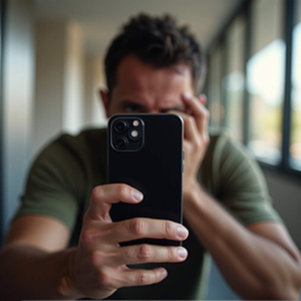 cámara frontal del iphone negro