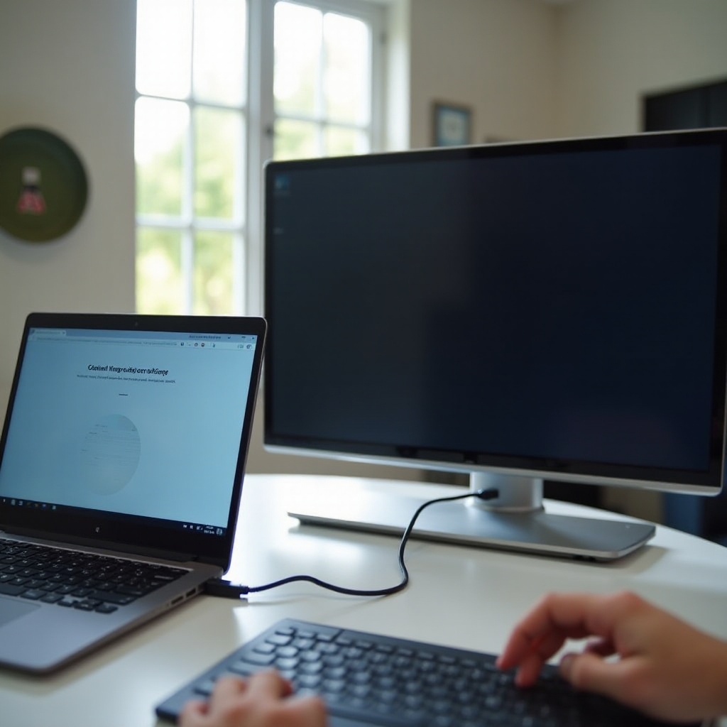 la pantalla del chromebook no se muestra con el cable HDMI, solo el sonido